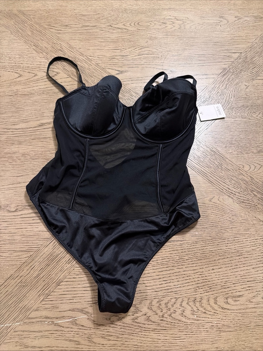Auden Women's Bodysuit Lingerie Medium Sheer Mesh Teddy NWT